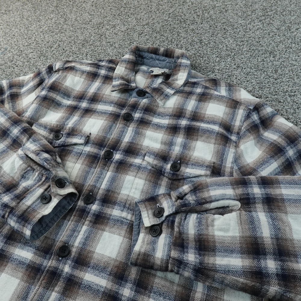 Carbon2cobalt Jacket Mens L Brown Plaid Flannel Sherpa Lined Shirt Coat Outdoor